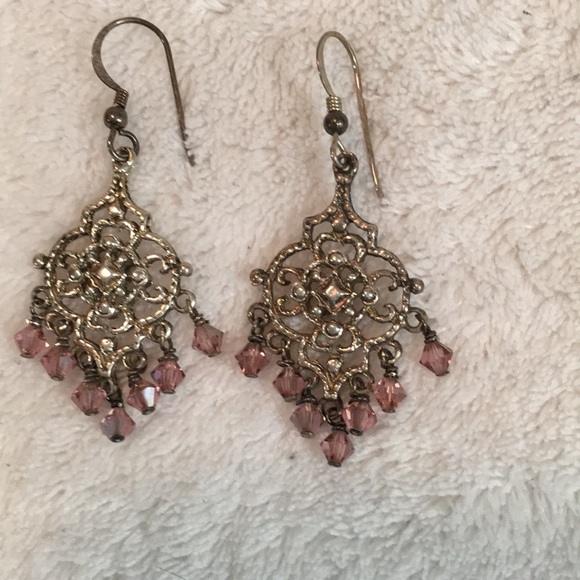 Handcrafted sterling & Swarovski crystal earrings - Picture 2 of 3